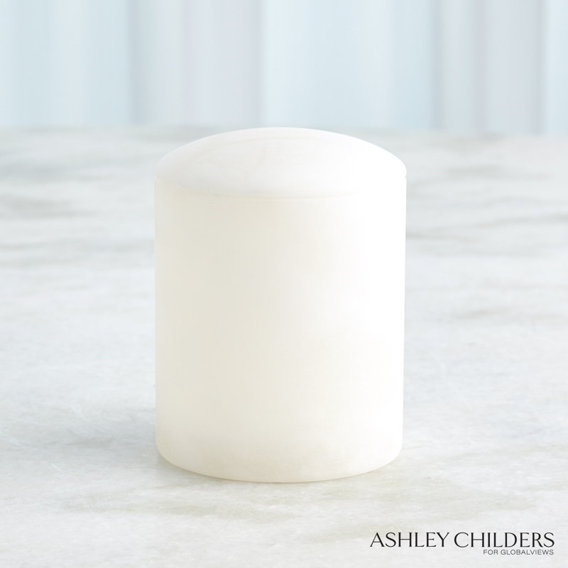 Gala Alabaster Canister-Tall, White