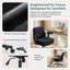 Chaise de bureau ergonomique moderne à dossier moyen, chaise de bureau Criss Cross réglable, 300 lb -1491927478