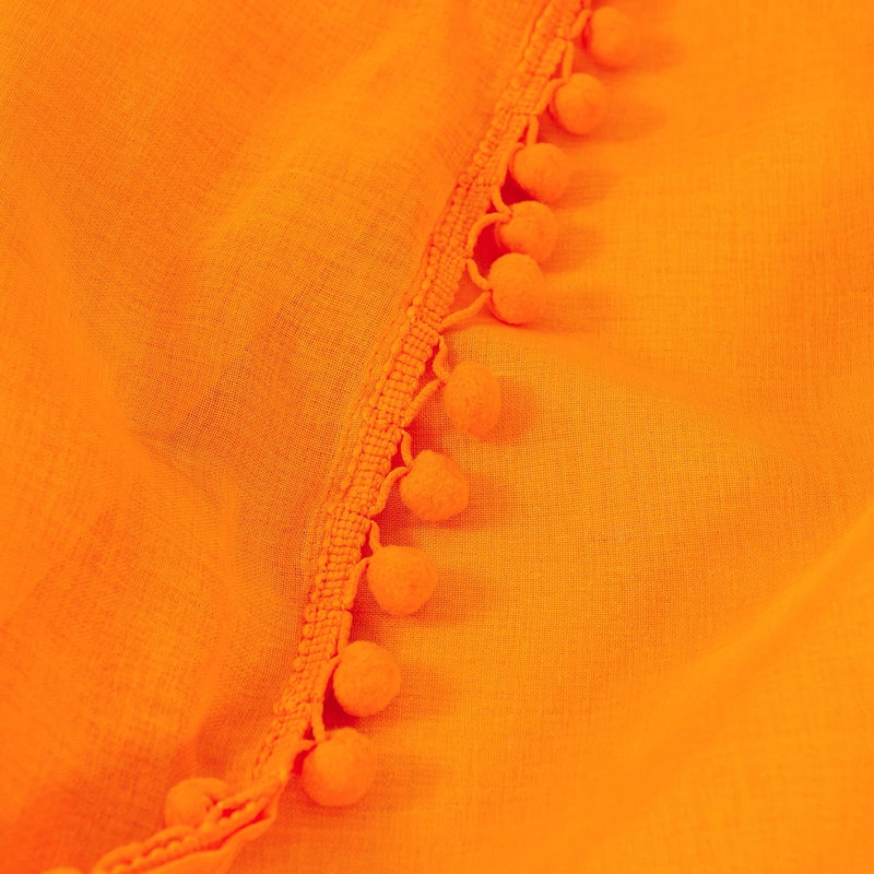 Aeian Semi Sheer Curtain Pair, 40" W x 84" L, Orange