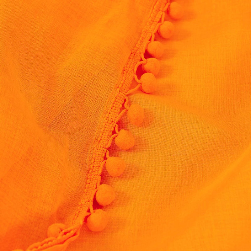 Aeian Semi Sheer Curtain Pair, Orange, 60" W x 84" L