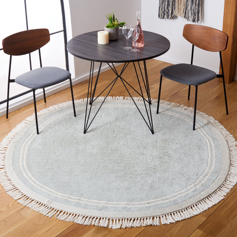 Jennaleigh Hand Woven Cotton Machine Washable Rug, Round 6'