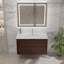 Meuble-lavabo mural moderne 36 po (2 tons) - Lavabo en acrylique, coins arrondis et tiroirs organisés-1952637236