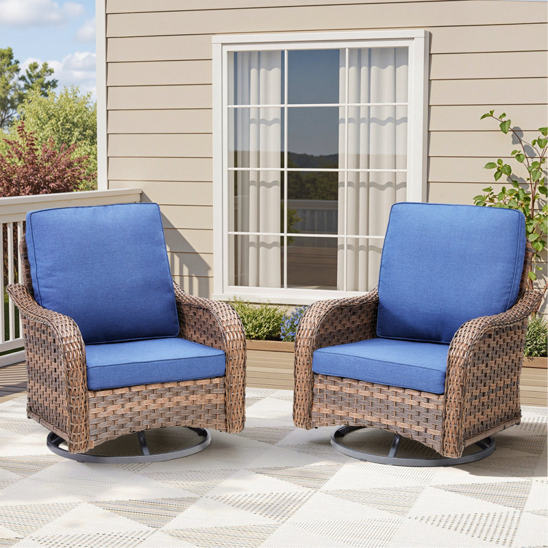 Accent Chair, Patio Swivel Chairs, Set of 2 Accent Chairs for Porch, Balcony Backyard