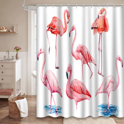 Beaux oiseaux, flamants roses, aquarelle, flamant blanc, animal abstrait avec 12 crochets
