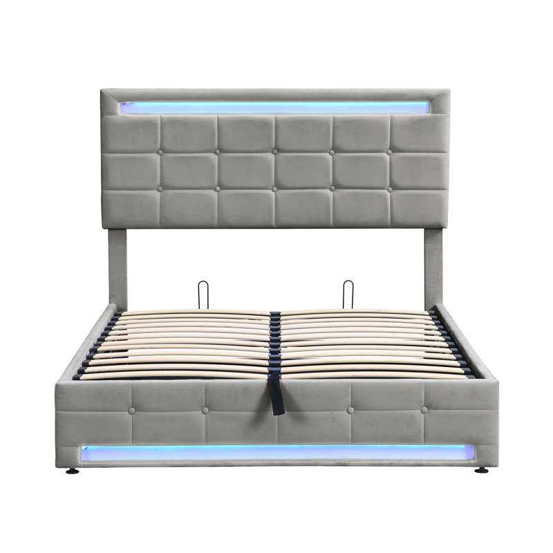 Cybill Upholstered Ottoman Storage Bed, Beige