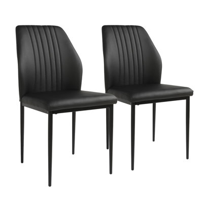 Erin 42cm H Upholstered Upholstered Back Side Chair in Black