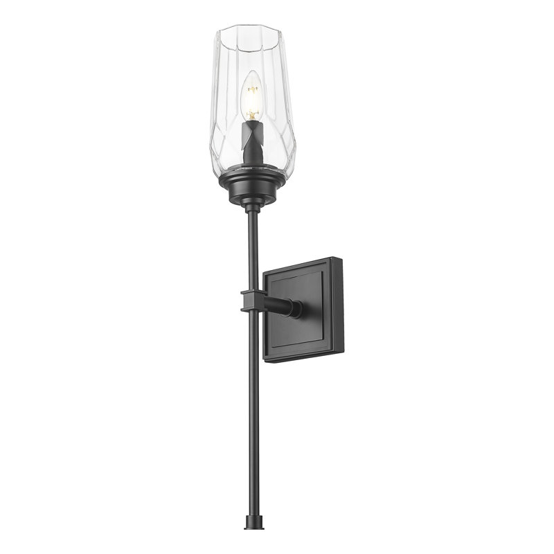 Applique murale 1 lumière 25,25 pouces noir mat, Noir mat