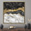 Art abstrait sur toile marbrée noire et dorée - impression à l'encre moderne et luxueuse