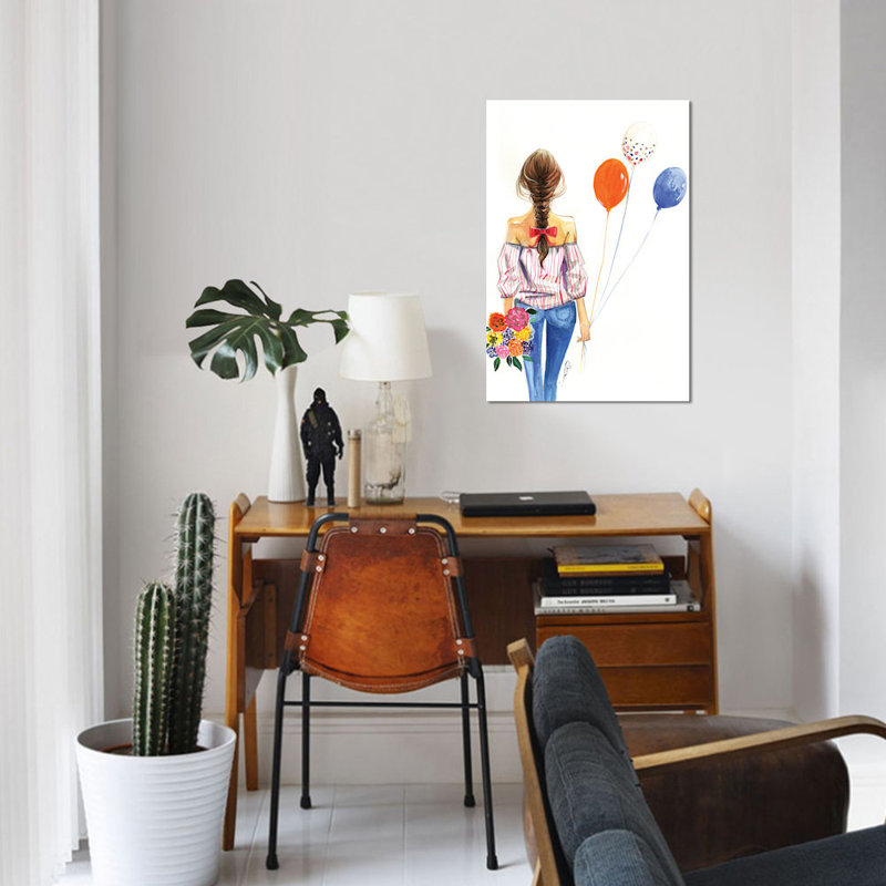 « balloon fille », impression sur toile, H 12 po x l 8 po x P 0,75 po