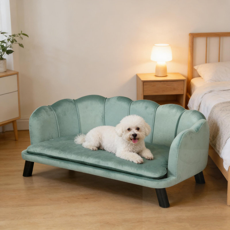 Lit pour animaux spacieux avec coussin amovible, Green