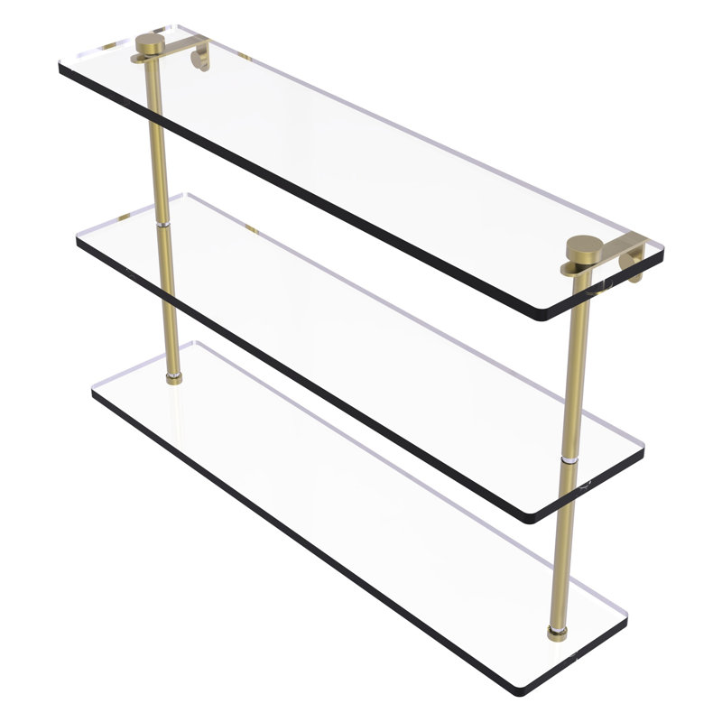 Gober 3 Piece Tiered Shelf, 22", Satin Brass