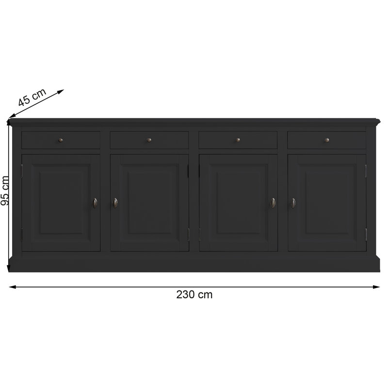 Chapne 230cm Sideboard, Black