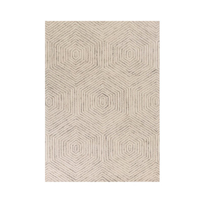 Korben 8' X 10' Ivory and Gray Wool Geometric Hand Tufted Area Rug