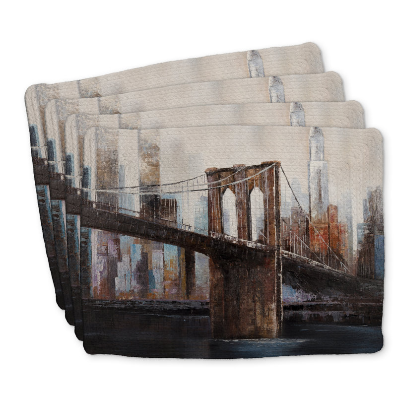 Napperons Urban Brooklyn Bridge Ensemble de 4