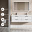 Base de meuble-lavabo mural moderne 60 po avec lavabo double 60 po, armoire flottante peinte, tiroirs à fermeture en douceur-110974070