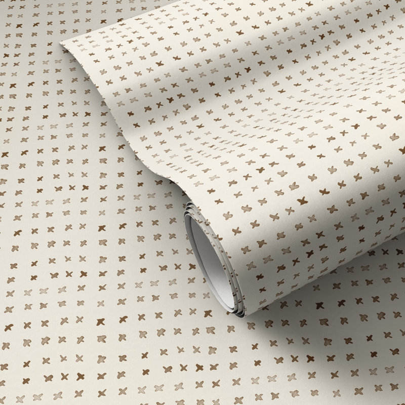 Bisous Abstract Terralon Wallpaper Roll by Jess Engle, Gray/Brown
