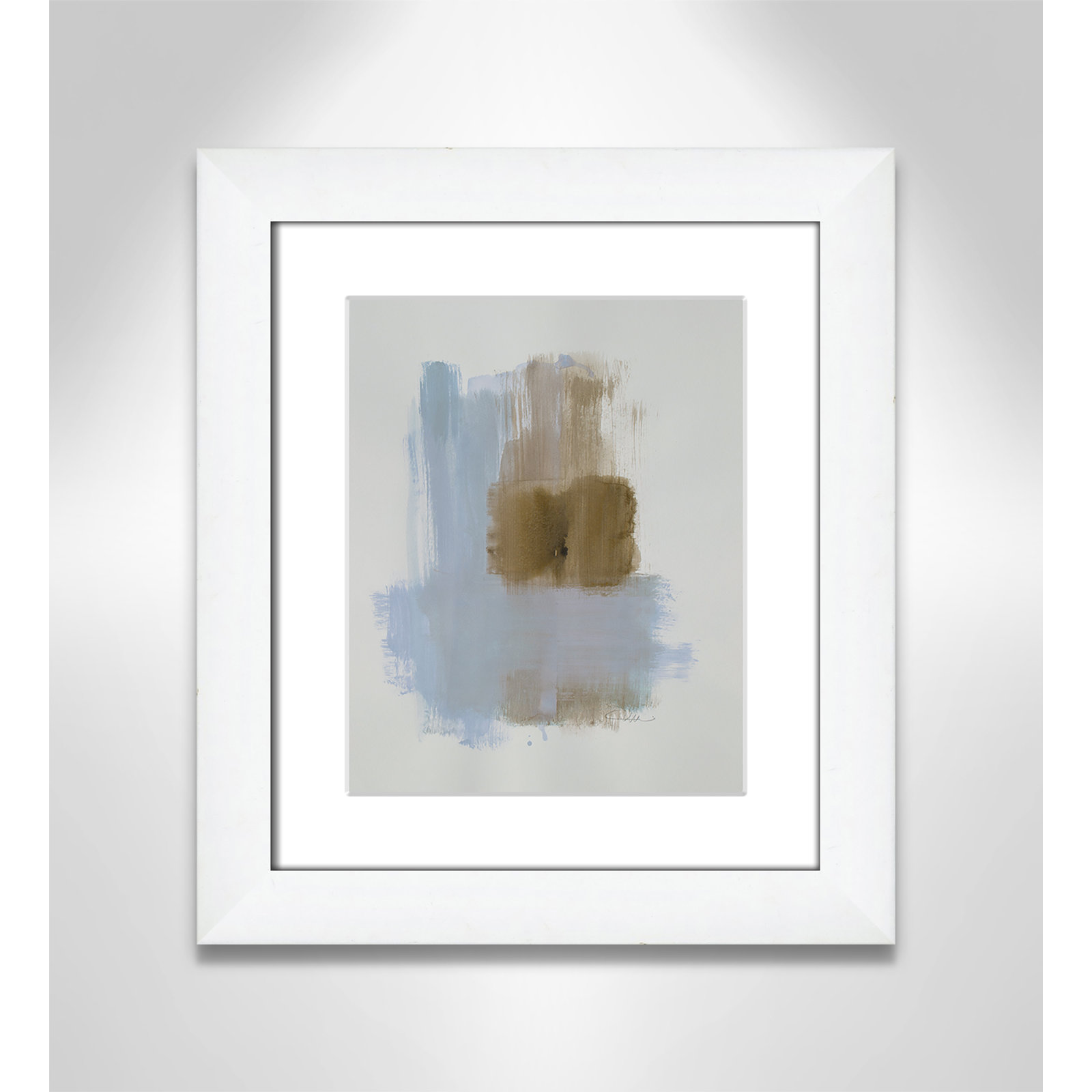 Esmeray "Powder Room Wash IV" Print, White Cube Frame Matted, 16.5" H x 14.5" W x 1.25" D  