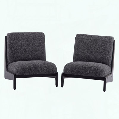 Set of 2 Scott Living Moda Accent Chairs – Black – Solid Wood Frame