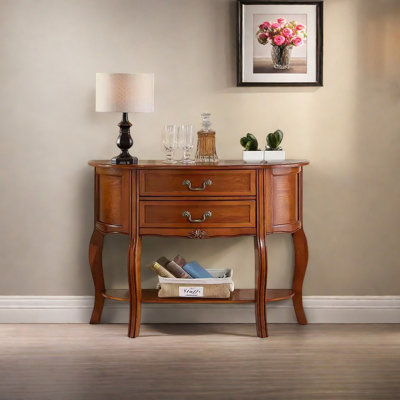 Console demi-ronde en bois massif