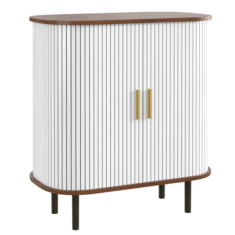 Armoire à vin cannelée avec support à vin à 8 grilles, 5 tablettes réglables à 5 niveaux, 2 porte-verres, portes tambour coulissantes, 4 espaces de rangement cachés sur le côté, station de café moderne