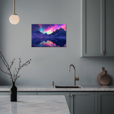 Grande aurore boréale, impression sur toile, paysage, impressions sur toile, aurores boréales, peinture sur toile, paysage abstrait, affiche pour salon, décoration murale prête à être accrochée, toile encadrée, 24 po x 36 po
