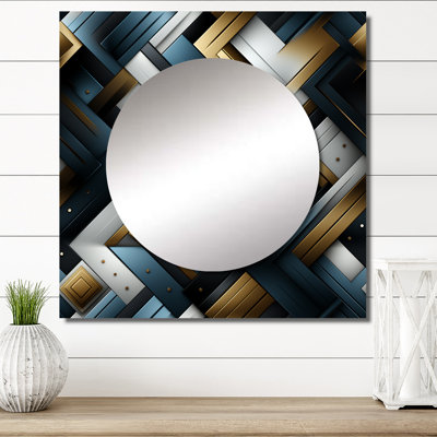 Dimensions de la mosaïque en marbre noir et doré - grand miroir carré moderne pour décoration murale