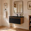  Meuble-lavabo mural simple 36 po avec comptoir en résine noire pour petits espaces.-1532966428