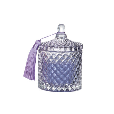 VIP Glass 5.11 in. Ivory Jar and Candle With Tassel