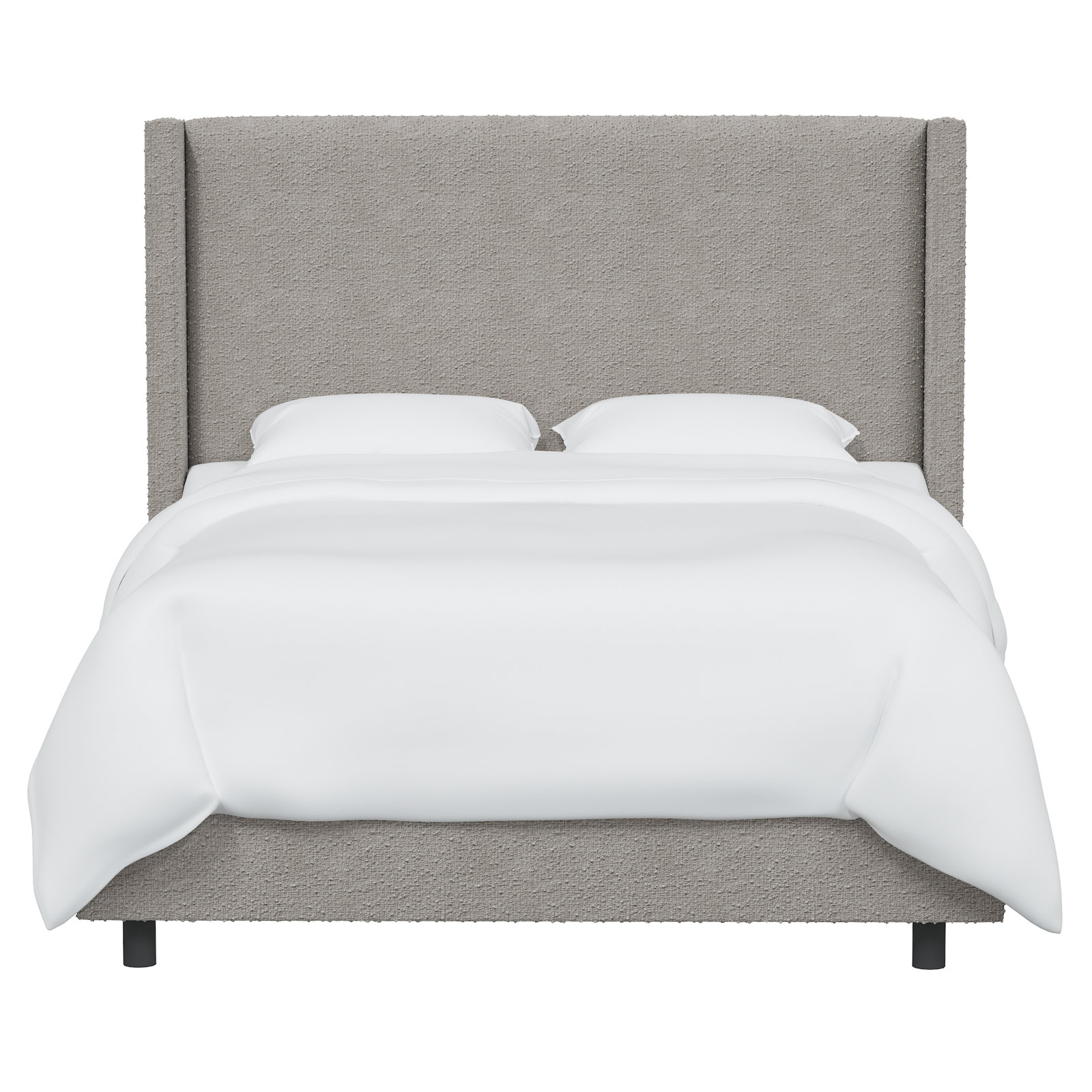 Hanson Linen Upholstered Wingback Bed, California King, Classic Elephant Boucle