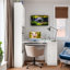 Bureau de coin en L avec rangement intégré, bureau de direction 2 en 1 avec 4 placards, une bibliothèque ouverte et un tiroir-302054607-484212667