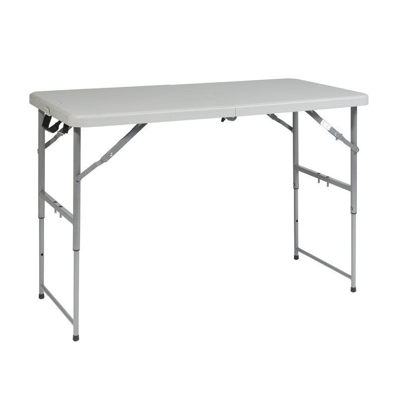 Light Gray Adjustable Height Foldable Resin Console Table