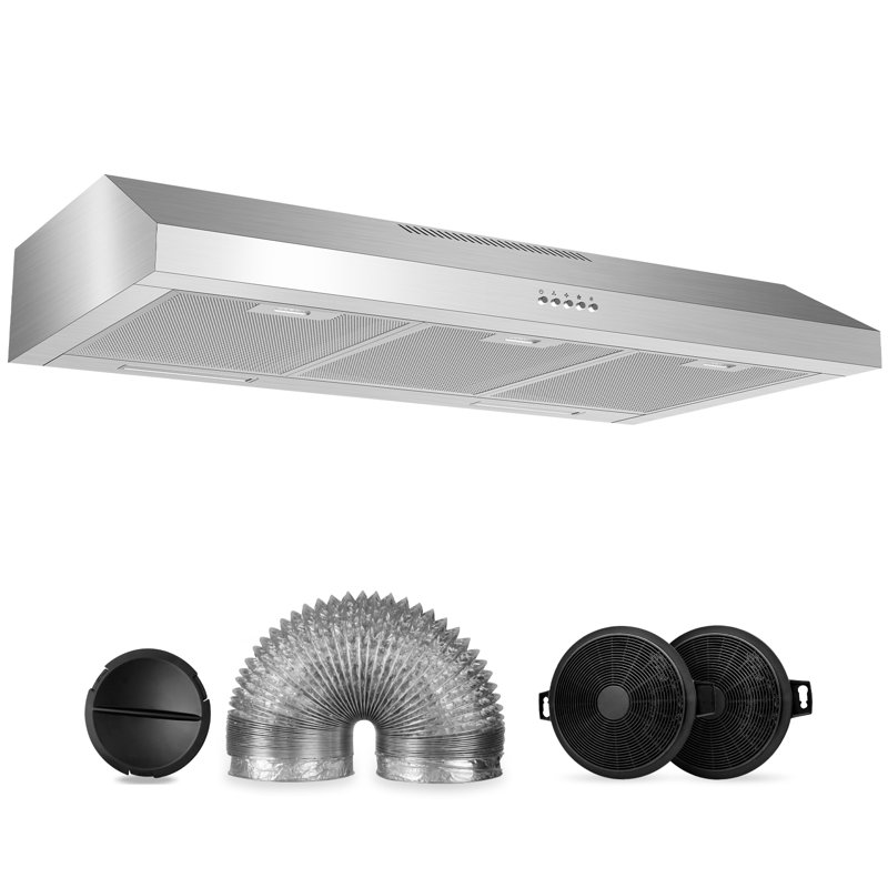 Hotte de cuisine 30 pouces, 600 pi³ / min sous l'armoire avec aspiration forte pour conduit / convertible sans conduit, 30"