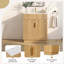 Meuble-lavabo sur pied cannelé de 71 cm (28 po) avec lavabo en céramique intégrée, tablette réglable, faux tiroir et portes à fermeture amortie, chêne naturel