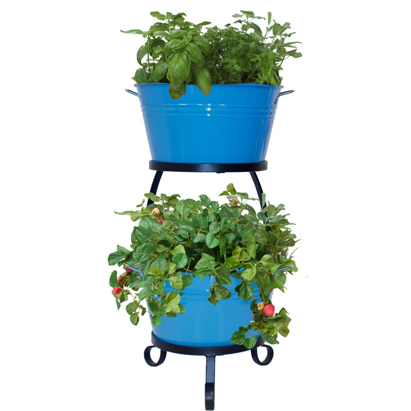 Pot à fleur en fer Verdi, Bleu