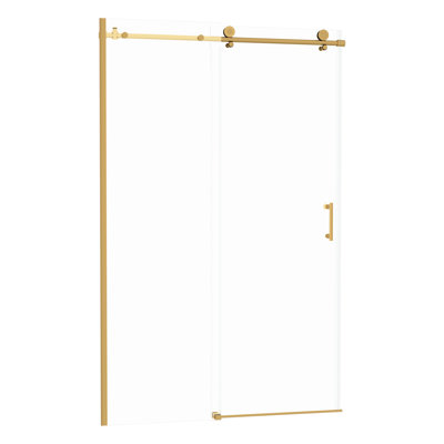 Space - Saving, 48" 48.4/5" Shower Door, 8mm Tempered Glass, Rust 304 Stainless Steel Frame, Reversible Installation, Bathroom W X 76"h Single Sliding Rollers, Wet/dry Separation, Small Bathrooms
