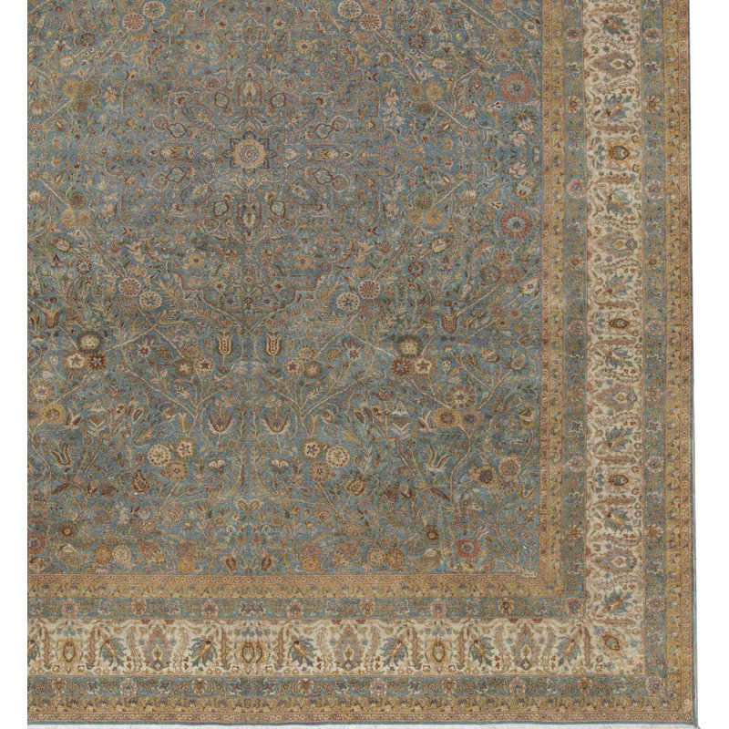 One-of-a-Kind Rectangle 12'5" X 14'7" Hand Knotted Area Rug