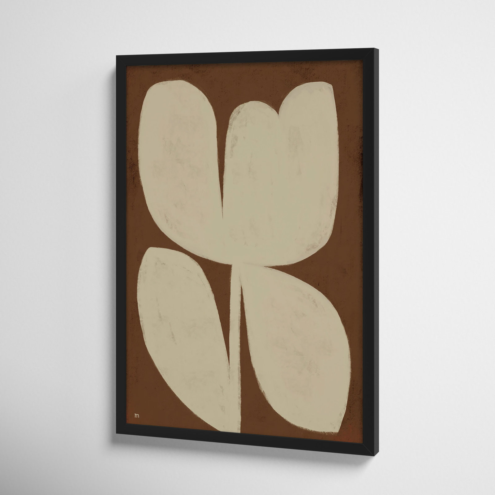 Flower 1 Print, 25" H x 17.5" W, Black Framed