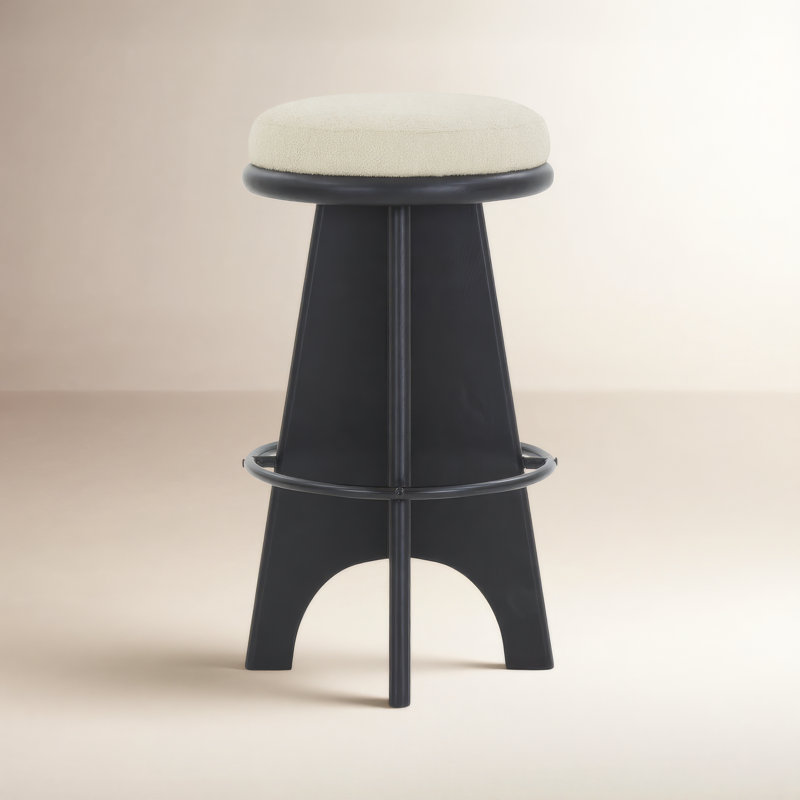 Bellarita Round Stool, Black, Bar Stool (29” Seat Height)
