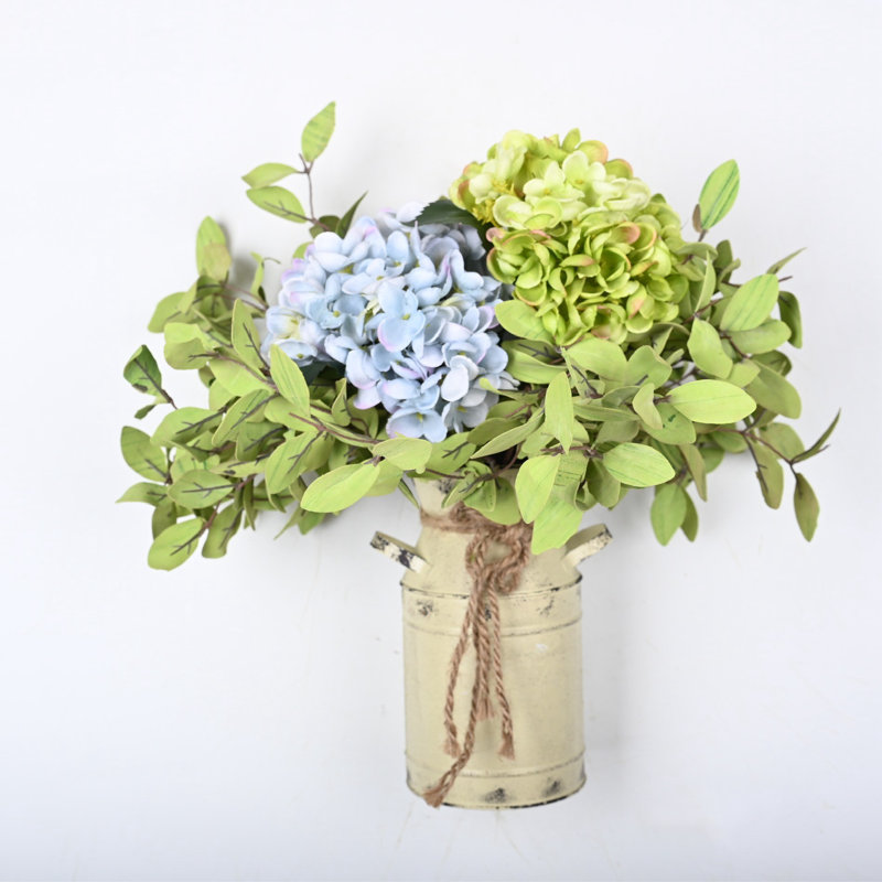 Arrangement d'hortensias en pot, Bleu / vert
