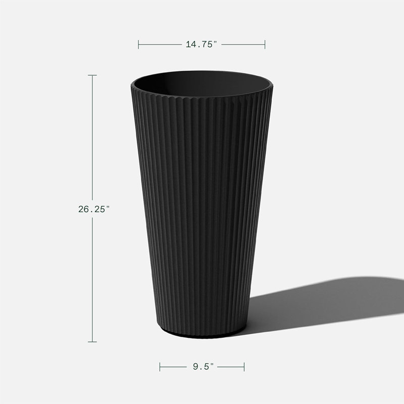 Grand pot à fleurs Series pour porche, patio, cour arrière | Matériau plastique-béton durable | Décor moderne pour plantes hautes, herbes