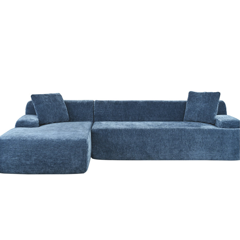 Canapé modulaire en L pour la maison. 2 pièces. Plongez dans le luxe pur avec de la mousse. Profondeur du siège de 53 po. Tissu amélioré. 3. Bleu. L 111 po x L 66,5 po x H 26,5 po Capacité de poids de 400 livres. Configuration.