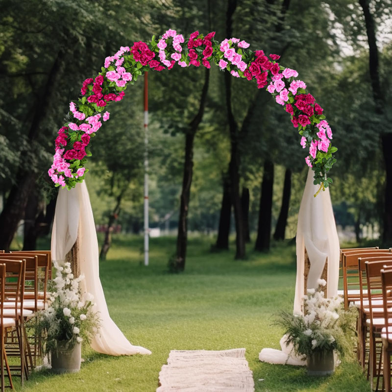 Paquet de 6 guirlandes de fleurs artificielles 15,8 pi fausses vignes, Fuchsia