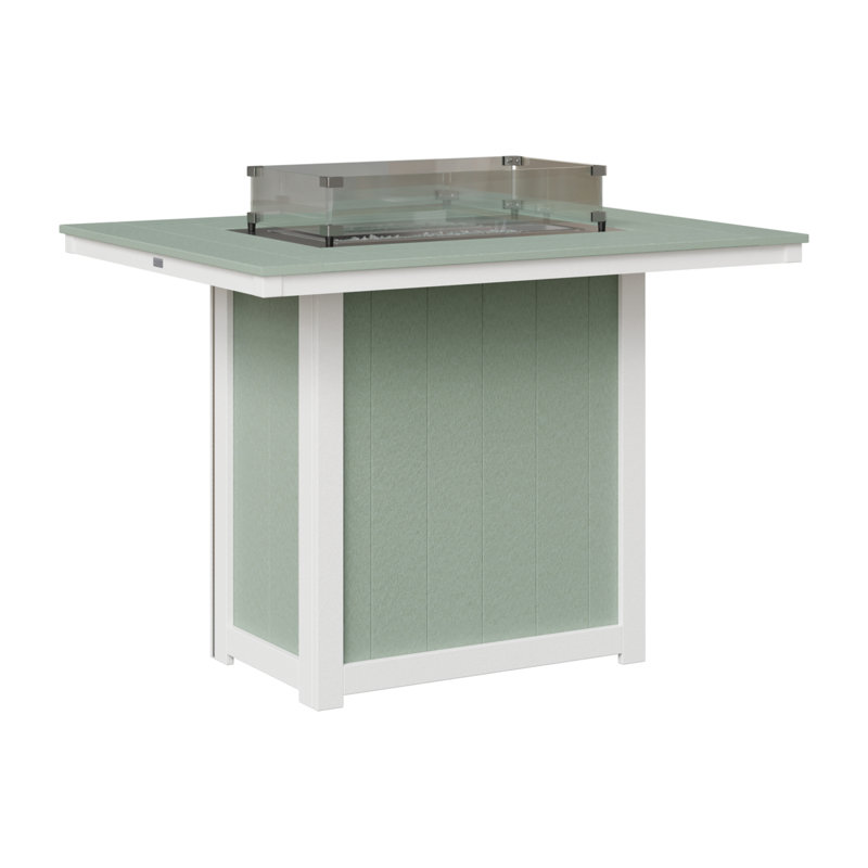 Foyer de table berlinois Donoma, Dessus écume de mer avec base blanche, H 38,87 po x l 41,37 po x P 53,87 po