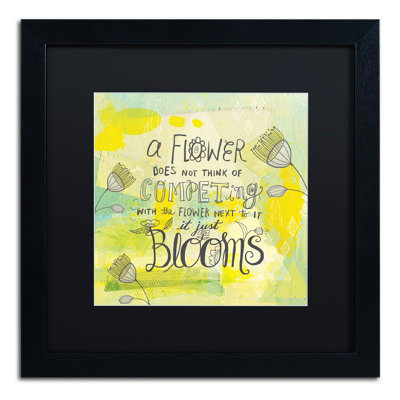 Arzel «Blooms Quote», art textuel encadré