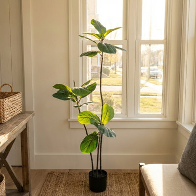 Arbres artificiels de différentes tailles, faux arbre dans un pot noir, plante artificielle réaliste pour la décoration intérieure et extérieure