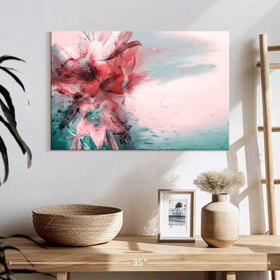 Lys roses et sarcelle