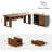 63-Inch L-Shaped Executive Desk With 47-Inch File Cabinet