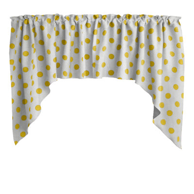 Cotton Blend Polka Dots Swag Window Valance
