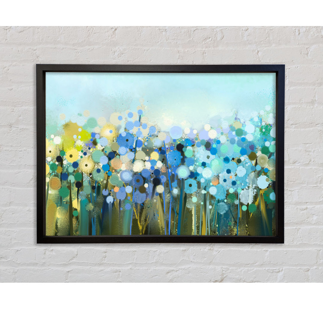 The Turquoise Wonder Flowers - Einzelner Bilderrahmen Kunstdrucke auf Leinwand