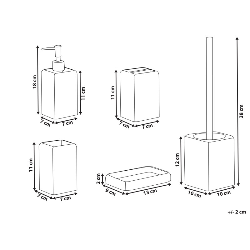 Bathroom Accessory Set, Black